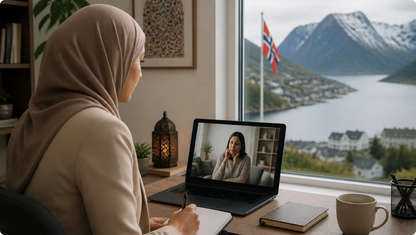 Muslimsk psykiater på nett i Norge